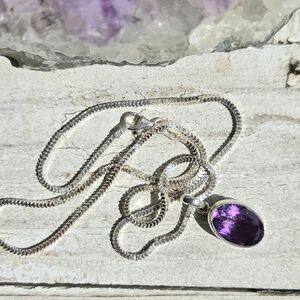 Sterling Silver Amethyst Pendant Necklace
